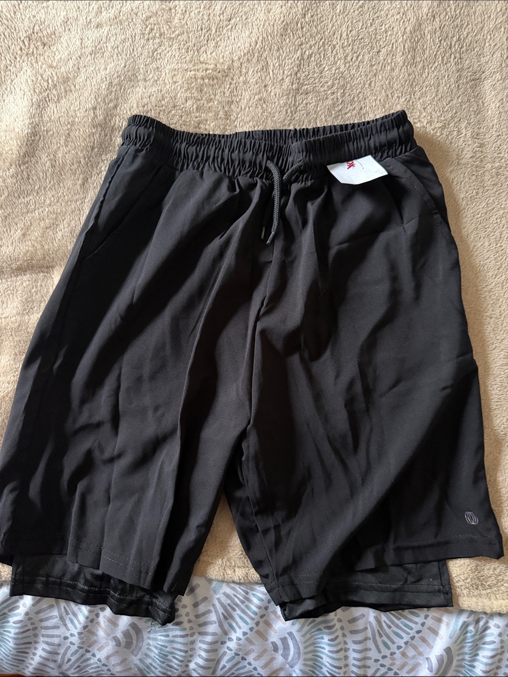 Black Athletic Drawstring Shorts boys size large (14/16)